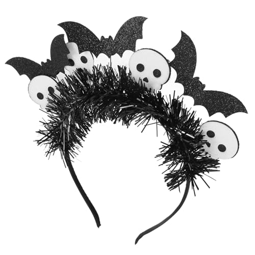 Baluue Halloween Haarreif mit Fledermaus und Totenkopf Einzigartiger Kopfschmuck für Erwachsene Detailreich Verarbeitet Rutschfest als Party-accessoire und Kostümzubehör von Baluue