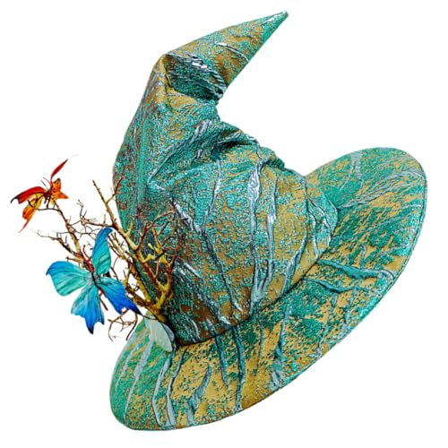 Baluue Halloween Hexenhut mit Schmetterlingsdesign Spitz Zulaufender Zaubererhut für Damen Vielseitiges Halloween Cosplay Zubehör für Party Maskerade und Alltag Grün Baluue Halloween Hexenhut mit Schmetterlingsdesign Spitz Zulaufender Zaubererhut für Damen Vielseitiges Halloween Cosplay Zubehör für Party Maskerade und Alltag Grün von Baluue