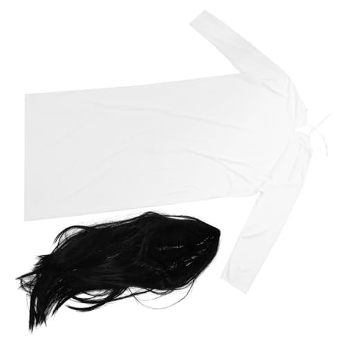 Baluue Halloween Horror Kostüm Damen Geisterkleidung Weiß Schwarz Haar Set Atmungsaktiv Leicht für Karneval Bühnenauftritt Themenparty und Halloween Cosplay Unheimliche Verkleidung für Baluue Halloween Horror Kostüm Damen Geisterkleidung Weiß Schwarz Haar Set Atmungsaktiv Leicht für Karneval Bühnenauftritt Themenparty und Halloween Cosplay Unheimliche Verkleidung für von Baluue