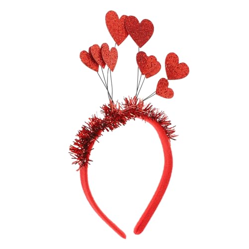 Baluue Herz Stirnband Valentinstag Haarreif mit Roten Herzen Bequemes Haarband für Party Hochzeit Geburtstag Festliche Anlässe Rutschfestes Accessoire für Damen und Mädchen von Baluue