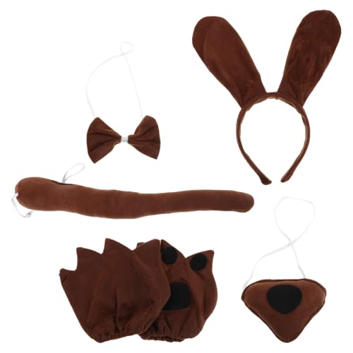 Baluue Hundekostüm Welpen Ohren-stirnband Fliege Pfotenhandschuhen und Braunes Tierkostüm für Halloween Cosplay-partys und Erwachsene Vielseitige Verkleidung Zubehör Baluue Hundekostüm Welpen Ohren-stirnband Fliege Pfotenhandschuhen und Braunes Tierkostüm für Halloween Cosplay-partys und Erwachsene Vielseitige Verkleidung Zubehör von Baluue