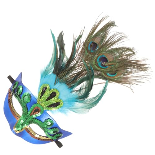 Baluue Karneval Maske Pfauenfeder Masquerade Maske für Party Kostüm Cosplay Halloween Karneval Maskenball Zubehör Komfortabel von Baluue