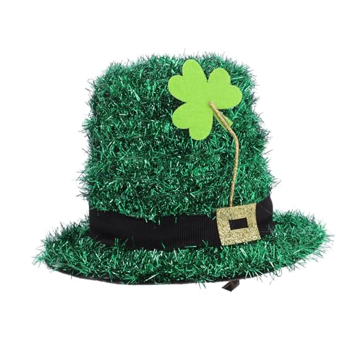 Baluue Klee Hut Erwachsene Kappe Dekorationen Stroh Fälschung Zubehör Mini St. Patricks Day Accessoires St. Patricks Day Hut Koboldhut Haarspange Urlaub Haarspangen Das Haustier Grün von Baluue