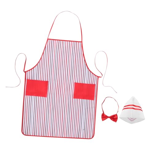 Baluue Kochkostüm für Herren mit Rot Weiß Gestreifter Schürze Kochmütze und Fliege Bequemes Chef Roleplay für Halloween Party und Festliche Anlässe Baluue Kochkostüm für Herren mit Rot Weiß Gestreifter Schürze Kochmütze und Fliege Bequemes Chef Roleplay für Halloween Party und Festliche Anlässe von Baluue