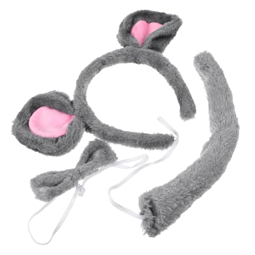 Baluue Kreatives Mausohren Haarreif Set mit und Fliege Weiches Tierkostüm Zubehör für Karneval Halloween und Cosplay Party und Auffällig von Baluue