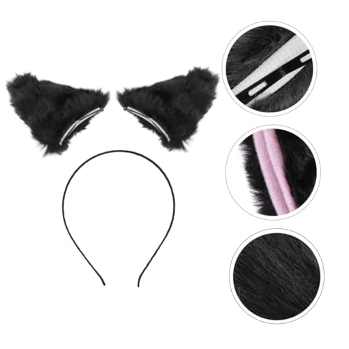 Baluue Kuschelige Katzenohren Haarreif aus Plüsch Bequemer Sitz Niedliches Tier-accessoire für Faschingskostüme Halloween Cosplay Themen-party und Karneval von Baluue
