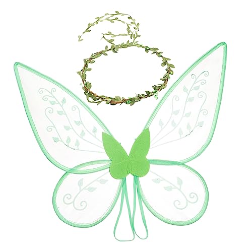 Baluue Leichtes Mädchen Flügel Kostüm mit Schmetterlingsflügeln und Grünem Blumenkranz Atmungsaktive Gauze Flügel für Karneval Party und Fotoshootings Baluue Leichtes Mädchen Flügel Kostüm mit Schmetterlingsflügeln und Grünem Blumenkranz Atmungsaktive Gauze Flügel für Karneval Party und Fotoshootings von Baluue