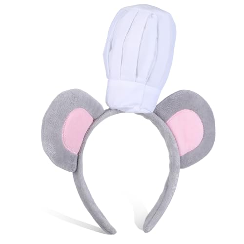Baluue Lustiges Stirnband mit Grauen Mausohren und Weißer Kochmütze Niedliches Cartoon Kostüm Accessoire für Kindergeburtstag Jungen und Mädchen Verkleidung Baluue Lustiges Stirnband mit Grauen Mausohren und Weißer Kochmütze Niedliches Cartoon Kostüm Accessoire für Kindergeburtstag Jungen und Mädchen Verkleidung von Baluue