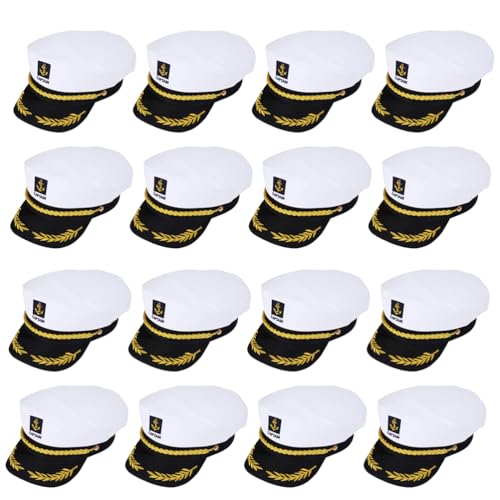 Baluue Matrosenkapitänshut, Yachtkostümhut für Erwachsene, für Matrosenschiff, Marinekappe, Boot, Verstellbare Kostümkappe, Marine-party- von Baluue