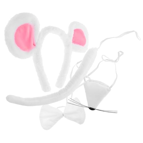 Baluue Mauskostüm Set mit Verstellbarem Haarreif Plüsch Mäuseohren Weißer Nasenapplikation und Bequemes Tierkostüm für Damen für Halloween Karneval und Geburtstagspartys von Baluue