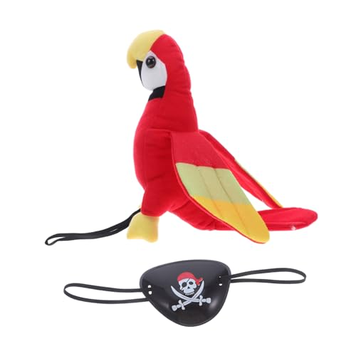 Baluue Piraten Schulterpapagei Plüschspielzeug Teiliges mit Schädelhut Halloween Cosplay Zubehör für Piraten Kostümpartys und Bühnenauftritte Vogel Modell Baluue Piraten Schulterpapagei Plüschspielzeug Teiliges mit Schädelhut Halloween Cosplay Zubehör für Piraten Kostümpartys und Bühnenauftritte Vogel Modell von Baluue