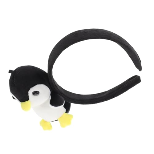 Baluue Plüsch Pinguin Haarreifen Kopfband Tiermotiv Waschgesicht Stirnband Verstellbar Party Zubehör Alltag Cosplay Kostüm von Baluue