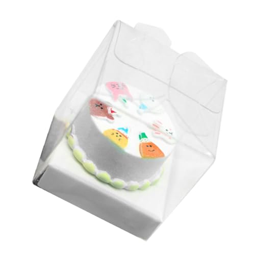 Baluue Puppenhaus-Box Requisiten Für Mini-Kuchen Puppenküchendekoration Puppenstubenkuchen Mit Schachtel 1:12 Miniaturkuchen Puppenhaus-dessertmodell Spielzeug Plastik Verpackt von Baluue