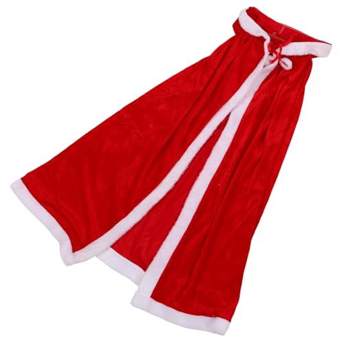 Baluue Roter Weihnachtsumhang Weichem Samt mit Kapuze Festlicher Santa Cape für Damen und für Weihnachtsfeier Kostüme und Festliche Auftritte von Baluue