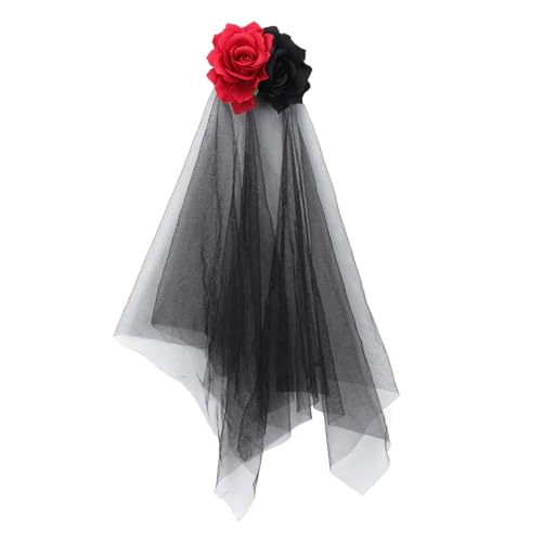 Baluue Rotes und Schwarzes Rosen Haarband mit Schleier Leichtes Flexibles Halloween Kostümzubehör Bequemes Kopfband für Damen für Party Karneval und Cosplay Baluue Rotes und Schwarzes Rosen Haarband mit Schleier Leichtes Flexibles Halloween Kostümzubehör Bequemes Kopfband für Damen für Party Karneval und Cosplay von Baluue