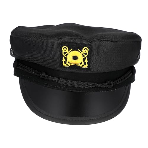 Baluue Schwarze Captain Mütze Uv Schutz Boating Hat Party Kostüm Wasserabweisend Unisex für Cosplay und Outdoor Aktivitäten von Baluue