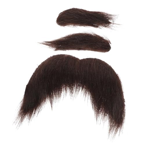 Baluue Selbstklebendes Kostüm-Set mit Falschem Schnurrbart und Augenbrauen Leicht Anzubringen Realistisches Cosplay-gesichtshaar für Männer für Karneval Theater Partys und Halloween von Baluue
