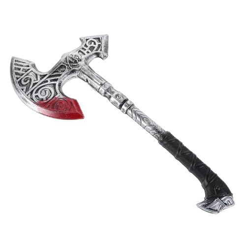 Baluue Simulierte Waffenprops Filmrequisiten Halloween Decors Halloween-Streich-Requisiten Halloween-Cosplay-Requisiten gefälschter Axtkopf Plastik Silver von Baluue