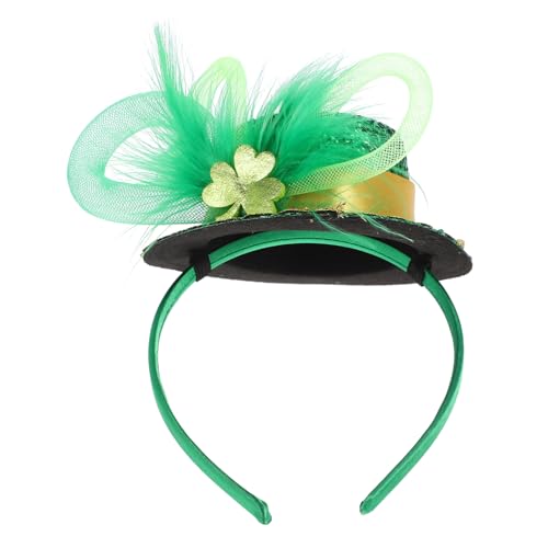 Baluue St Patrick's Day Haarreif Damen Grüner Kleeblatt-netz-hut Stirnband Festival-accessoire für Karneval Party von Baluue