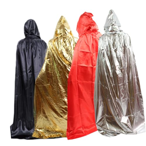 Baluue Unisex Halloween Umhang mit Kapuze Goldener Langer Umhang Kostüm für Karneval Fasching Verkleidung Bühnenauftritte und Festliche Anlässe von Baluue