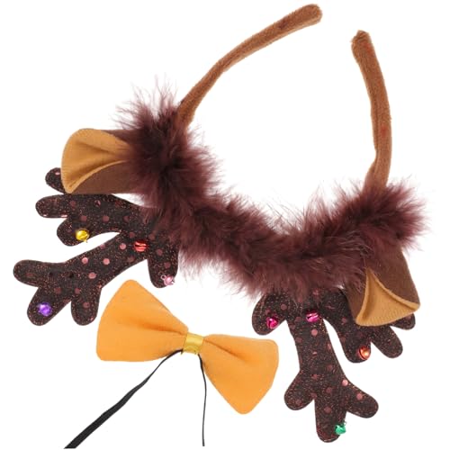 Baluue Weihnachtliches Rentier Haarreif mit Schleife Leichter Cosplay Haarreifen für Weihnachtliche Partydekoration Komfortabel und Langlebig für Festtagskostüme von Baluue
