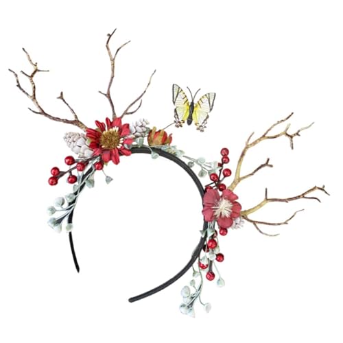 Baluue Weihnachtliches Rentier Stirnband Haarschmuck Leichtes Geweih Haarreif Festlicher Party Kopfschmuck für Mädchen und Damen Baluue Weihnachtliches Rentier Stirnband Haarschmuck Leichtes Geweih Haarreif Festlicher Party Kopfschmuck für Mädchen und Damen von Baluue