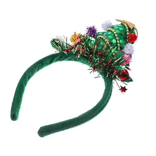 Baluue Weihnachtsbaum Haarreif mit Glocken Dekoratives Stirnband für Weihnachtsfeier Leichtes Langlebiges Xmas Party Haaraccessoire für Damen und Mädchen von Baluue