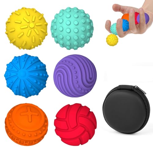 Bambebe 6 Stück Magnetische Fidget Toys, Magnetkugeln Anti Stress Bälle, Fidget Toys Erwachsene Sensorik Bälle, Magnetische Kugeln Acupressure Balls von Bambebe