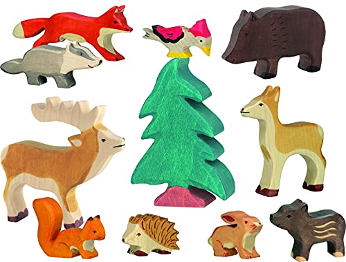 Bambilino Holztiger Waldtiere Set mit 11 Spielfiguren von Bambilino