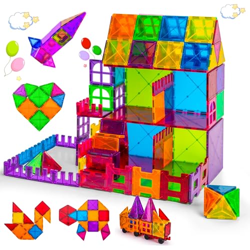 Bambini Magnetische Fliesen Set - Spielzeug Bausteine - Montessori Spielzeug - Fliesen Kinderspielzeug - Pädagogisch - Für 3+ Jahre Alte - 120 Stück von Bambini