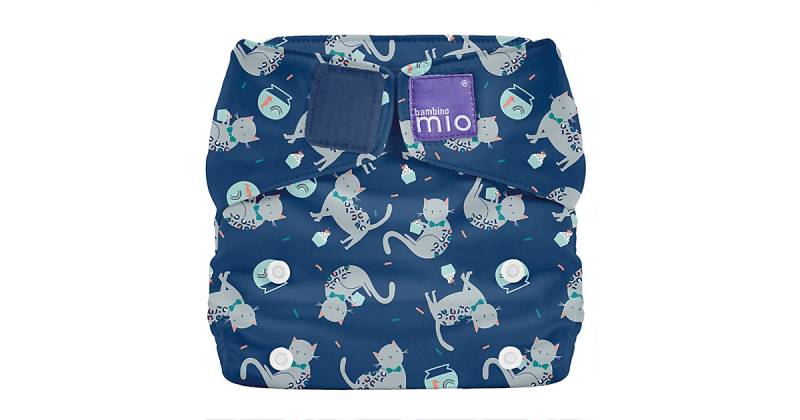 Bambino Mio, miosolo classic All-in-One Stoffwindel, Konfetti Katze dunkelblau Gr. 80/86 von Bambino Mio