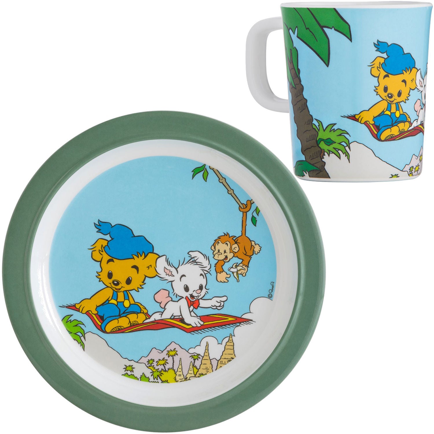 BAMSE Flacher Teller Und Großer Becher Dschungel, Multi BAMSE Flacher Teller Und Großer Becher Dschungel, Multi von Bamse