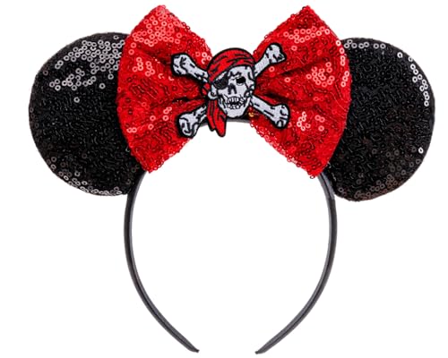Mausohren-Haarreif, Piratenkostüm, Zubehör, Pailletten-Stirnband für Geburtstagsparty, Cosplay, Halloween, Dekoration, Kinder und Erwachsene von BanKids