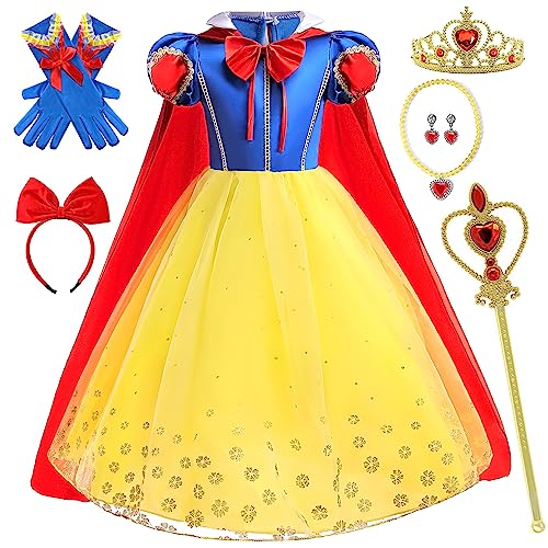 Prinzessin Schneewittchen Kleider für Mädchen - Geburtstag Halloween Weihnachten Kostüm Kinder Kostüme 3 Jahre (100) von BanKids