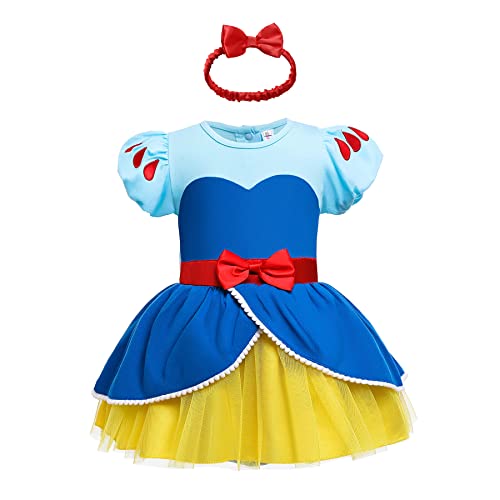 Schneewittchen-Kostüm für Mädchen, Strampler, Strampler mit Stirnband, 12-18 Monate (K28-95) von BanKids