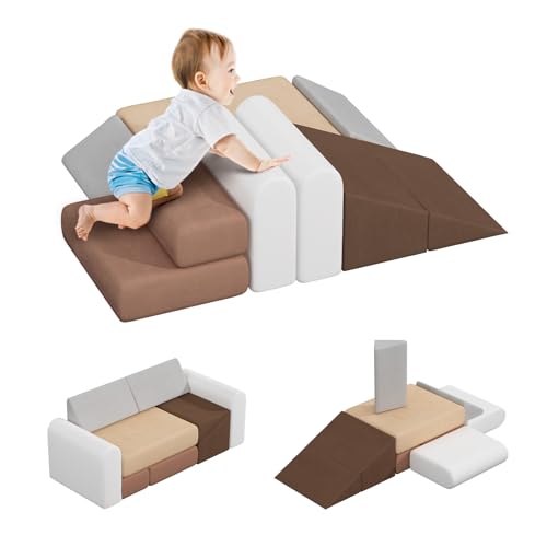BanaSuper Kinder Soft Play Set, Soft Play Formen zur Motorikentwicklung, Soft Play Geräte für Kleinkinder, Kleinkind Schaumstoff Sofa Couch, Baby Klettern & Krabbeln Schaumstoffblöcke von BanaSuper