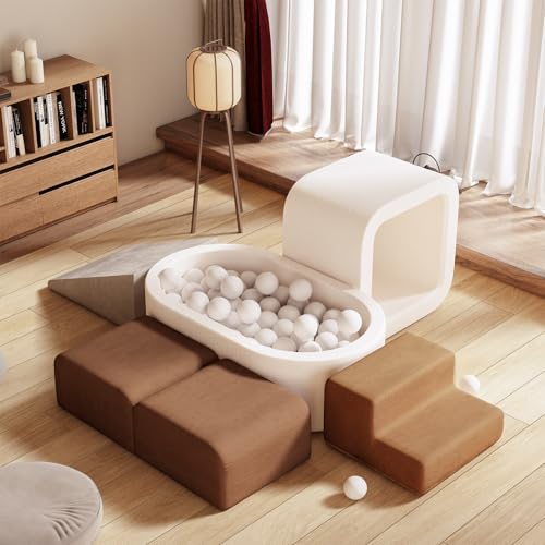 BanaSuper Kinder Softplay-Set, Softplay-Ausrüstung für Kleinkinder, Baby Schaumstoff-Ballgrube, Kletterblöcke mit Ballpool, Kletter- und Krabbelspielplatz, Montessori-Spielzeug für die Grobmotorik BanaSuper Kinder Softplay-Set, Softplay-Ausrüstung für Kleinkinder, Baby Schaumstoff-Ballgrube, Kletterblöcke mit Ballpool, Kletter- und Krabbelspielplatz, Montessori-Spielzeug für die Grobmotorik von BanaSuper