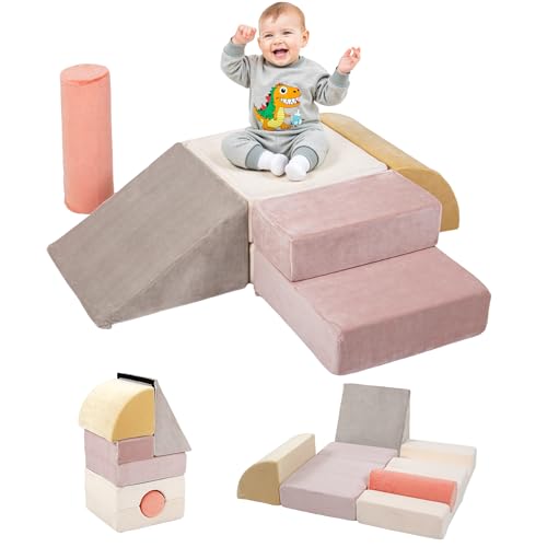BanaSuper Schaumstoff Bausteine für Kinder, XXL Kletterblöcke Set Falten zu Spielmatte, Weiche Softbausteine zum Klettern & Krabbeln, Motorikspielzeug Zuhause & Kindergarten, EN71-zertifiziert, Rosa BanaSuper Schaumstoff Bausteine für Kinder, XXL Kletterblöcke Set Falten zu Spielmatte, Weiche Softbausteine zum Klettern & Krabbeln, Motorikspielzeug Zuhause & Kindergarten, EN71-zertifiziert, Rosa von BanaSuper