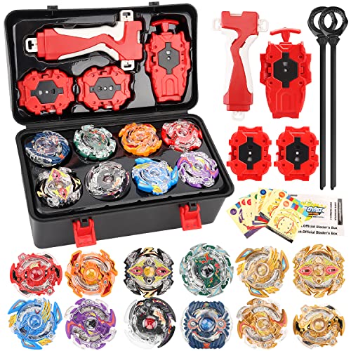 12 in 1 Kampfkreisel Set, Beyblade Metal Fusion Bayblade Start, Kreisel für Kinder ab 6 Jahren, mit 3 Burst Turbo Launcher und Aufbewahrungsbox, Geburtstag Weihnachten Geschenk für Kinder von BananMelonBM