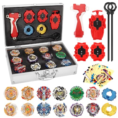 12 in 1 Kampfkreisel Set mit 3 Burst Turbo Launcher und Aufbewahrungsbox, Beyblade Metal Fusion Bayblade Start, Kreisel für Kinder ab 6 Jahren, Geburtstag Weihnachten Geschenk für Kinder von BananMelonBM