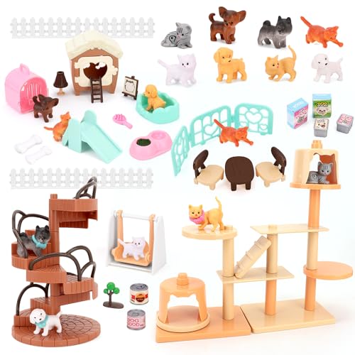 67PCS Puppenhaus Möbel Set für Kinder Spielzeug Haus für Baby Kinder Mädchen Jungen Alter 3+, Miniatur-Zubehör pädagogische Pretend Play Spielzeug für Kleinkinder von BananMelonBM