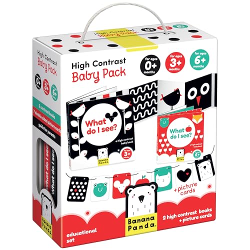 Banana Panda High Contrast Look and Feel Baby Buchkarten / Schwarz-Weißes Babyspielzeug-Heft ab 0 Monaten - 2 Bücher 7 Karten Banana Panda High Contrast Look and Feel Baby Buchkarten / Schwarz-Weißes Babyspielzeug-Heft ab 0 Monaten - 2 Bücher 7 Karten von Banana Panda