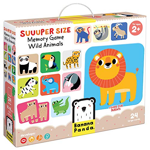 Banana Panda 49121, Spiel, Suuuper Size Memory Game Wild Animals-Pädagogische Zuordnungsaktivität für Kinder ab 2 Jahren und älter Banana Panda 49121, Spiel, Suuuper Size Memory Game Wild Animals-Pädagogische Zuordnungsaktivität für Kinder ab 2 Jahren und älter von Banana Panda