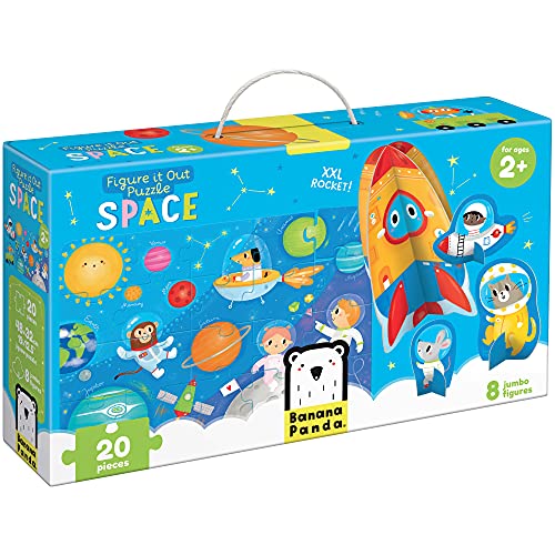 Banana Panda - Figure It Out SPACE Puzzle - 20-teiliges Puzzlespiel mit 8 Spielfiguren für Kinder ab 2 Jahren und älter von Banana Panda