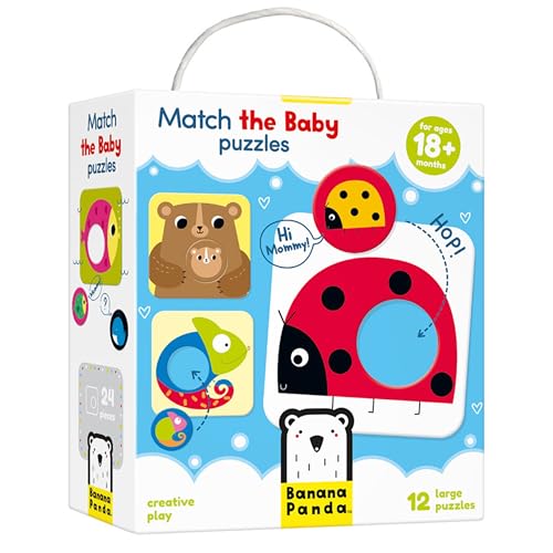 Banana BNP-83 Panda - Match The Baby Puzzle Set, Steckpuzzles für Anfänger & Zuordnungsaktivität für Kinder ab 18 Monaten von Banana Panda