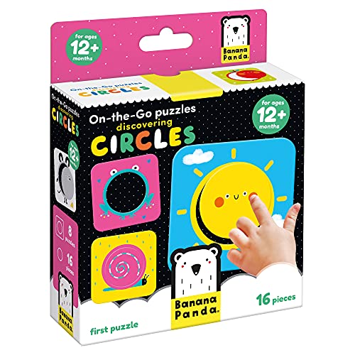 Banana Panda-Store On-The-Go Set-Enthält 8 Zweiteilige Anfängerpuzzles zur Förderung von frühem Lernen und Feinmotorik, Puzzle Discovering Circles 12m+ von Banana Panda