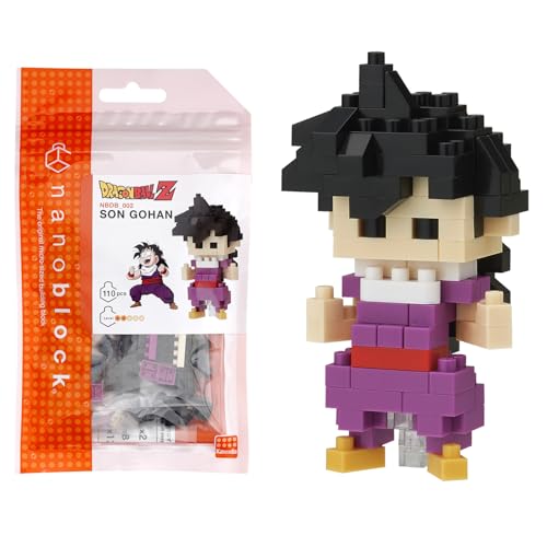 BANDAI - Nanoblock - Figur - Dragon Ball Z - Son Gohan - Mini-Bausteinfigur, Pixelart - 100 Teile - NBDB008 von Bandai