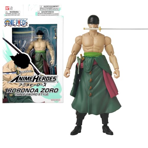 Bandai - Anime Heroes - One Piece Figur - Lorenor Zorro 17 cm Three Sword Style - Offizielle Lizenz One Piece - Bewegliche Manga Figur Zorro 3 Schwerter - Spielzeug für Kinder ab 4 Jahren - 37052 Bandai - Anime Heroes - One Piece Figur - Lorenor Zorro 17 cm Three Sword Style - Offizielle Lizenz One Piece - Bewegliche Manga Figur Zorro 3 Schwerter - Spielzeug für Kinder ab 4 Jahren - 37052 von Bandai