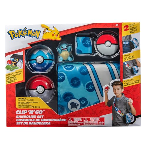 Pokémon Bandai Tasche und Gürtel des Trainers – Set mit Tasche, Gürtel, 2 Pokébälle, 1 Figur JW0028 (zufällige Modell) von Pokémon