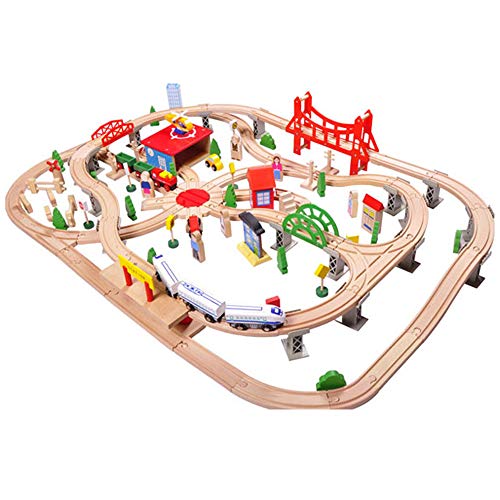 Bandits & Angels Holzeisenbahn-Set 130 Teile mit Bahnhof ab 3 Jahren für Jungen und Mädchen – Eisenbahnset mit 130 Teilen und 2 Holzeisenbahnen – Eisenbahngleise für Kinder mit Zubehör Bandits & Angels Holzeisenbahn-Set 130 Teile mit Bahnhof ab 3 Jahren für Jungen und Mädchen – Eisenbahnset mit 130 Teilen und 2 Holzeisenbahnen – Eisenbahngleise für Kinder mit Zubehör von Bandits & Angels